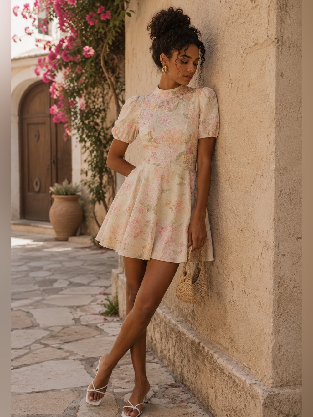 Antonio Melani Iris Linen Floral Print Dress Sz 12